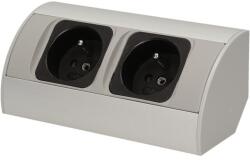 ORNO Priza schuko ORNO OR-AE-1303/G(GS), dubla, 230V, 3680W, cablu 0.5 m, gri (OR-AE-1303/G(GS))