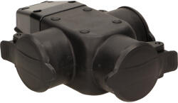 ORNO Priza de exterior ORNO OR-AE-1346 (GS), tripla, IP44, 16A, Schuko, capace, negru