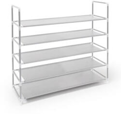 Caerus Capital Raft pentru 20 perechi pantofi cu 5 niveluri, Extensibil, Alb Pantofar