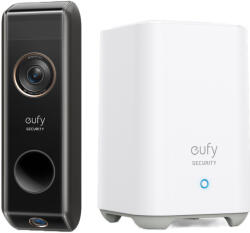 Anker Set sonerie video eufy S330 + HomeBase 2, 2K HD, detectare miscare, Dual Camera, compatibil Alexa si Google Assistant, autonomie 6 luni, Negru