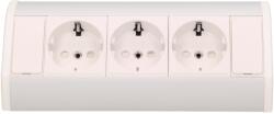 ORNO Priza pentru mobilier ORNO OR-GM-9001/W-G(GS), 16A, 3680W, 3 prize Schuko, lungime cablu 0.6 m, alb/argintiu (OR-GM-9001/W-G(GS))