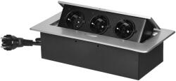 ORNO Priza incorporabila Schuko, ORNO, 1.5 m, Argintiu/Negru (OR-GM-9033(GS)/G)