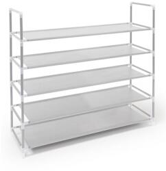 Relaxdays Raft pentru 20 perechi pantofi cu 5 niveluri, Gri, 90, 5 x 87 x 29, 5 cm Pantofar
