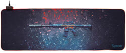 Spacer Mousepad gaming RGB, Spacer, cauciuc si material textil, 900 x 300 x 3 mm, 1.8 m lungime Cablu Mouse pad
