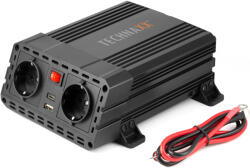 Technaxx Invertor de tensiune Technaxx TE19, 600W, alimentare 12V, iesire 230V, USB-A, USB-C, negru
