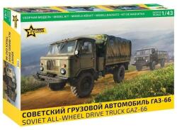 Zvezda Model asamblabil Zvezda Militari: Camioane - Camion militar sovietic de marfă GAZ-66 (ZVE43008)