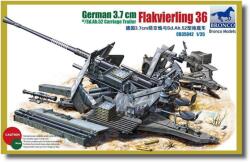 Bronco Models Model asamblabil Bronco Models Militar: Tancuri - Tun antiaerian german 3.7 cm Flakvierling 36 cu remorcă Sd. Ah. 52 (CB35042)