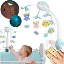 Ricokids Zenélő forgó, Ricokids RK-813, kék, távirányítós, projektoros, 13 dallam, időzíthető: 10/20/30 perc, elemes (3 x AAA, nem tartozék) (TE781300)