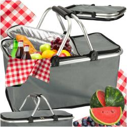  IKONKA Coș pentru picnic termic pliabil gri (IK-KX3265_1)