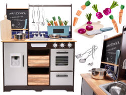  IKONKA Bucătărie din lemn MDF pentru copii cu accesorii LOFT XXL 96cm (IK-KX6286) Bucatarie copii