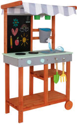 LULILO Bucătărie de grădină din lemn pe roți accesorii robinet exterior Lulilo Sableto 116 cm (IK-KX3221) Bucatarie copii