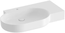 RAVAK ARC mosdótál 83x52 cm négyszögletes pulttal együtt fehér fényes XJXP1283001 (XJXP1283001)