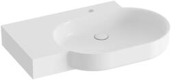 RAVAK ARC mosdótál 83x52 cm négyszögletes pulttal együtt fehér fényes XJXL1283001 (XJXL1283001)