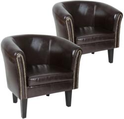 Miadomodo Fotel készlet Chesterfield 58 x 71 x 70 cm barna (CSSEL01A0bn02ER)