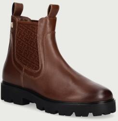 Tommy Hilfiger ghete scurte pentru femei din piele TH MONOGRAM LEATHER CHELSEA BOOT 9BY2-OBDZIO_88X