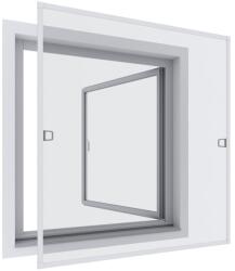 Windhager Szúnyogháló Ablakra Alumínium Keret, Fehér, Üvegszálas Háló, Fúrás Nélküli Rögzítés, Állítható Keret, Rovarháló, 100 x 120 cm