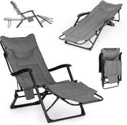 MultiGarden Șezlong, MultiGarden SMI-LC50-4, gri, 180 x 63 cm, pliabil, cu poziție reglabilă, cadru metalic, capacitate de încărcare: 150 kg