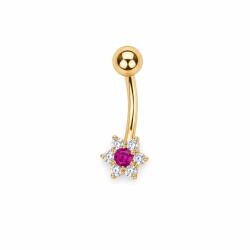 ÉkszerM 14K Sárga Arany Köldök Piercing AU 99683
