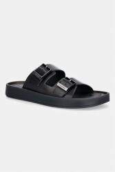 Calvin Klein papucs férfi bőr ERGON DOUBLE BAR SANDAL LTH - fekete Férfi 40