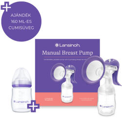 Lansinoh 2 fázisú kézi mellszívó 160ml cumisüveggel szettben - vital24