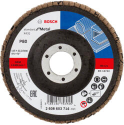 Bosch X431 legyezőtárcsa fémhez, egyenes, üvegszövet alátéttányér, Alox (2608603714)