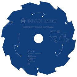  Bosch EXPERT Wood körfűrészlap akkumulátoros körfűrészekhez 165x1, 5/1, 1 20 mm, T12 fog, fához (2608902148) - hardtools