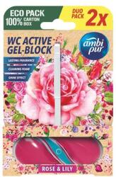 Ambi Pur WC tisztító blokk, 2x45 g, AMBI PUR, rózsa és liliom (KHT1590) - iroda24