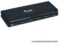 EQUIP HDMI Video-Splitter - 332717 (4 port, HDMI2.0, 3D, 4K/60Hz, HDR/HDCP Ready, fekete) (332717) - pixelcomputer