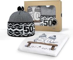 Bontis Set cadou: Căciulă de iarnă Bontis și tricou imprimat pentru aniversarea de 50 de ani - Albă | M (set-ZMIJ-V-whi-M)