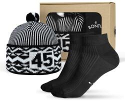 Bontis Set cadou: Căciulă de iarnă aniversară Bontis cu șosete - 45 (set-ZMIJ-III_45_blck_46)
