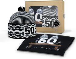 Bontis Set cadou: Căciulă de iarnă Bontis și tricou imprimat pentru aniversarea de 50 de ani - Neagră | L (set-ZMIJ-V-bla-L)