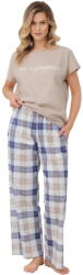 Italian Fashion pijama damă RIMA mânecă scurtă, pantaloni lungi, bej/imprimeu: XXL (AAF-KPZ-RIMA-KDBR XXL)