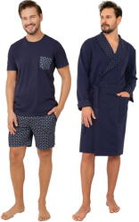 Italian Fashion Set pijamale cu halat pentru el ITALIAN FASHION RAJMUND scurt-GERARD (32732)
