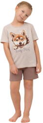 Italian Fashion pijama fete SHIBA mânecă scurtă, pantaloni scurți, melanj bej/maro deschis: 158/164 (AAF-DPZ-SHIBDKKBB 158/164)