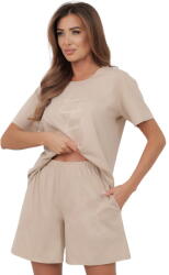Italian Fashion pijama damă KSARA mânecă scurtă, pantaloni scurți, bej: S (AAF-KPZ-KSAR-KKBE S)