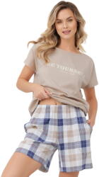 Italian Fashion Pijama dama ITALIAN FASHION RIMA scurt bej/print: XL (AAF-KPZ-RIMA-KKBD XL)