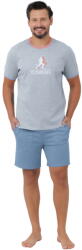Italian Fashion pijama bărbați SPORT mânecă scurtă, pantaloni scurți, melanj/otel: XXL (AAF-MPZ-SPOR-KKMS XXL)