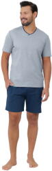 Italian Fashion pijama bărbați DEVON mânecă scurtă, pantaloni scurți, melanj/albastru marin: XXL (AAF-MPZ-DEVO-KKMM XXL)