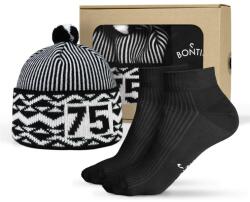 Bontis Set cadou: Căciulă de iarnă aniversară Bontis cu șosete - 75 (set-ZMIJ-III_75_blck_46)