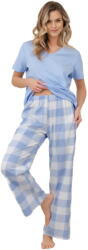 Italian Fashion Pijama dama ITALIAN FASHION MIKA scurt lung albastru/print: M (AAF-KPZ-MIKA-KDND M)