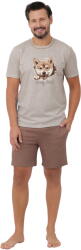Italian Fashion pijama bărbați SHIBA mânecă scurtă, pantaloni scurți, melanj bej/maro deschis: XL (AAF-MPZ-SHIB-KKBB XL)