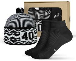 Bontis Set cadou: Căciulă de iarnă aniversară Bontis cu șosete - 40 (set-ZMIJ-III_40_blck_46)