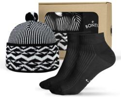 Bontis Set cadou: Căciulă de iarnă Bontis cu șosete - Neagră / albă | 43-46 (set-ZMIJ-IV_blck_46)