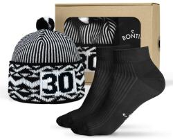Bontis Set cadou: Căciulă de iarnă aniversară Bontis cu șosete - 30 (set-ZMIJ-III_30_blck_46)