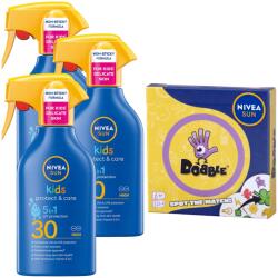 Nivea Protect Care napozó spray gyerekeknek SPF30 3x250ml ajándék (5903843216940)