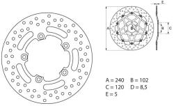 BREMBO Oro Fix féktárcsa - 68B40760 BREMBO Fékrendszer és alkatrészei Fékbetétek, fékpofák és féktárcsák Féktárcsák
