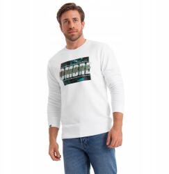 Ombre Férfi nyomott mintás kapucnis pulóver fehér V1 OM-SSPS-0156 XXL