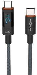 ANSMANN Kábel USB, USB-C - USB-C, LED kijelző, 1, 2m (1700-0176)