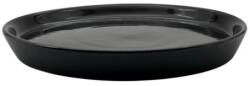 Novum Farfurie ceramica, 25cm, Novum Vulcano Duo, negru lucios, gresie glazu (C747->CRO)