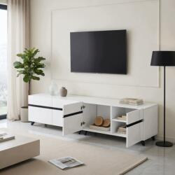 Hommoo Tv szekrény 180x40x49 cm fehér mdf magasfényű előlappal (103)